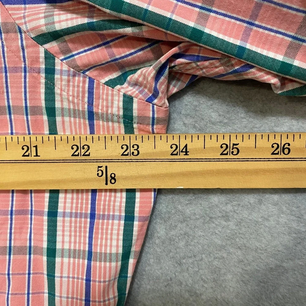 POLO RALPH LAUREN Men's L Estate Sport Cotton Pink Green Plaid Button Up Shirt